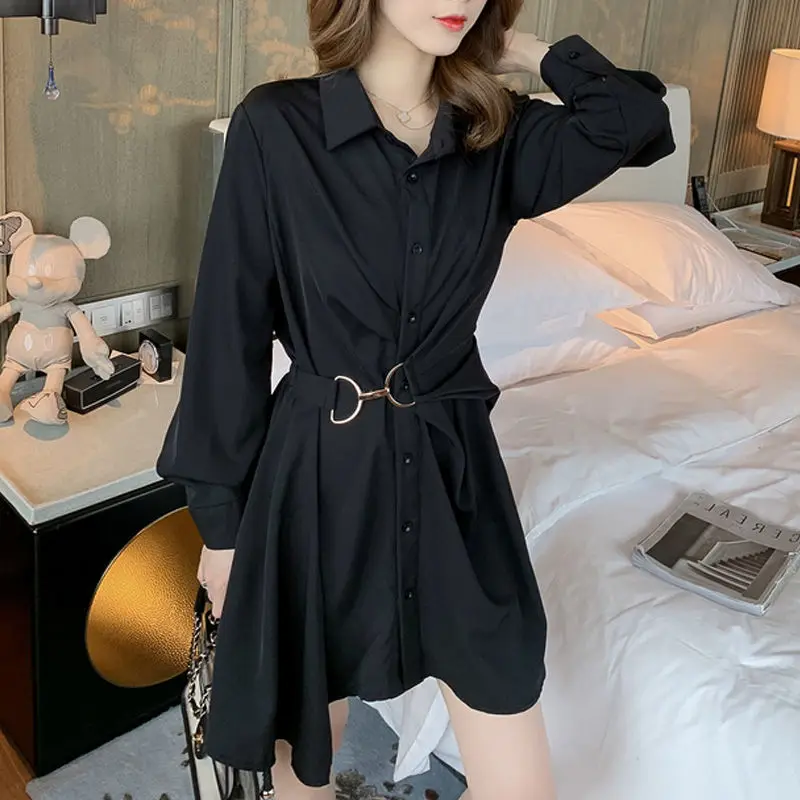 Dresses Women Lapel Neck Buttoned Belted Autumn Sexy Dress High Waist Femme Mini Dress Office Lady Long Sleevce Gothic Skirt
Dresses Women Lapel Neck Buttoned Belted Autumn Sexy Dress High Waist Femme Mini Dress Office Lady Long Sleevce Gothic Skirt