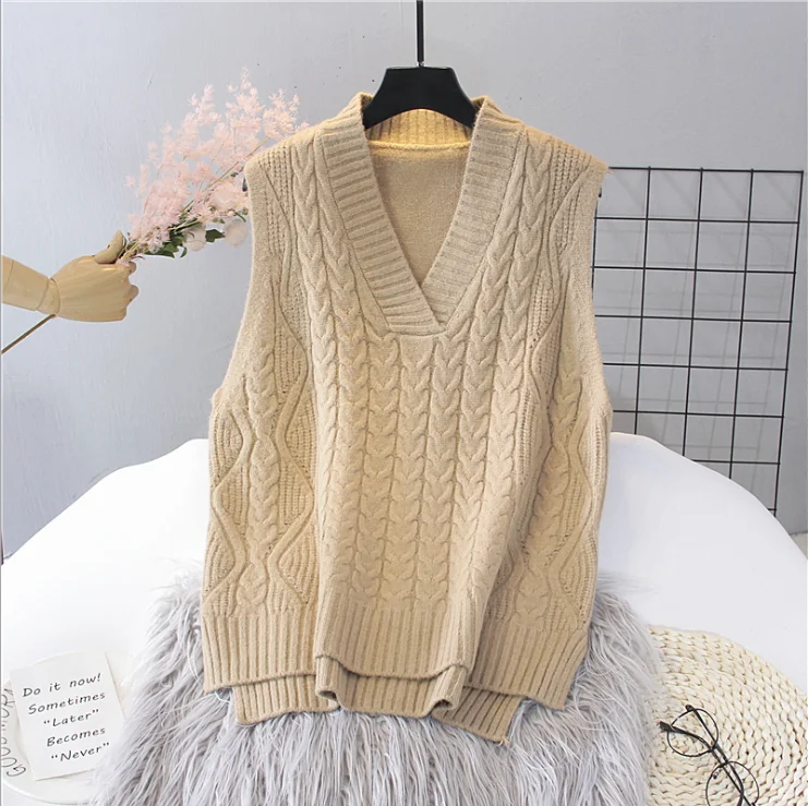 2021New Women Vest Solid Short Loose Trendy Korean Style Sleeveless Knitted V-Neck All-match Female Coats Simple Leisure Outwear
2021New Women Vest Solid Short Loose Trendy Korean Style Sleeveless Knitted V-Neck All-match Female Coats Simple Leisure Outwear