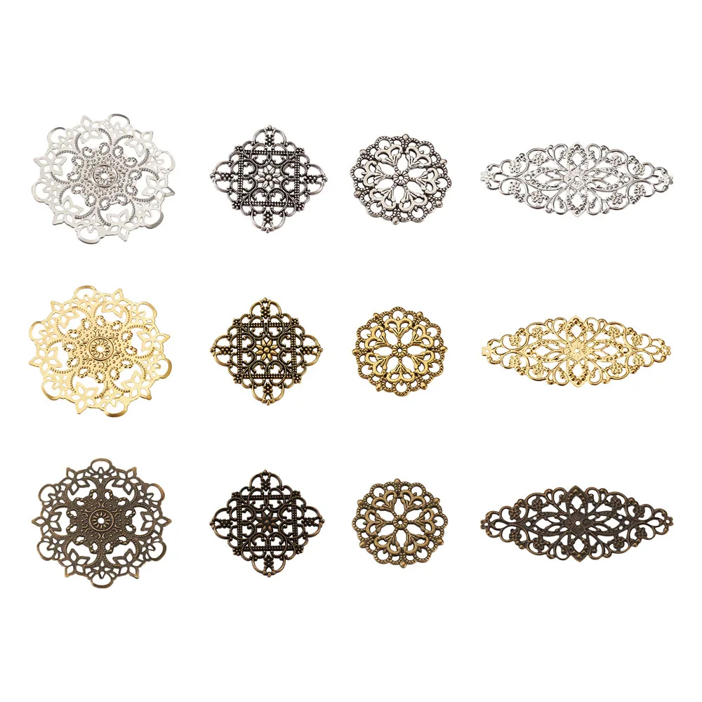 48 шт. Амулеты с полыми цветами, смешанные цвета, подвески-соединители для браслетов, ожерелий, изготовления ювелирных изделий 
48 шт. Амулеты с полыми цветами, смешанные цвета, подвески-соединители для браслетов, ожерелий, изготовления ювелирных изделий