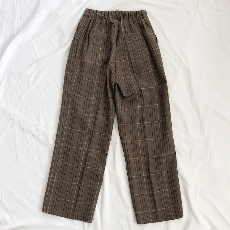 Spring and autumn fashion trend women's trousers plaid high-waisted high-waisted wide-leg long suit pants
Spring and autumn fashion trend women's trousers plaid high-waisted high-waisted wide-leg long suit pants