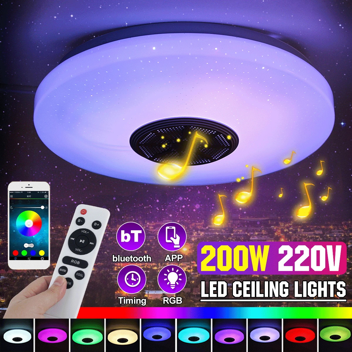 200W RGB с регулируемой яркостью музыка потолочный светильник пульт дистанционного управления и приложение Управление светодиодный потолочн...
200W RGB с регулируемой яркостью музыка потолочный светильник пульт дистанционного управления и приложение Управление светодиодный потолочн...