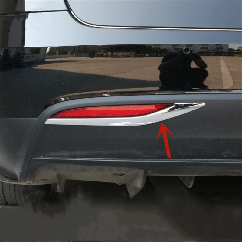

WELKINRY Стайлинг автомобильной крышки для Tesla Model X 2015 2016 2017 2018 ABS Хромированная задняя противотумансветильник фара декоративная отделка для ве...