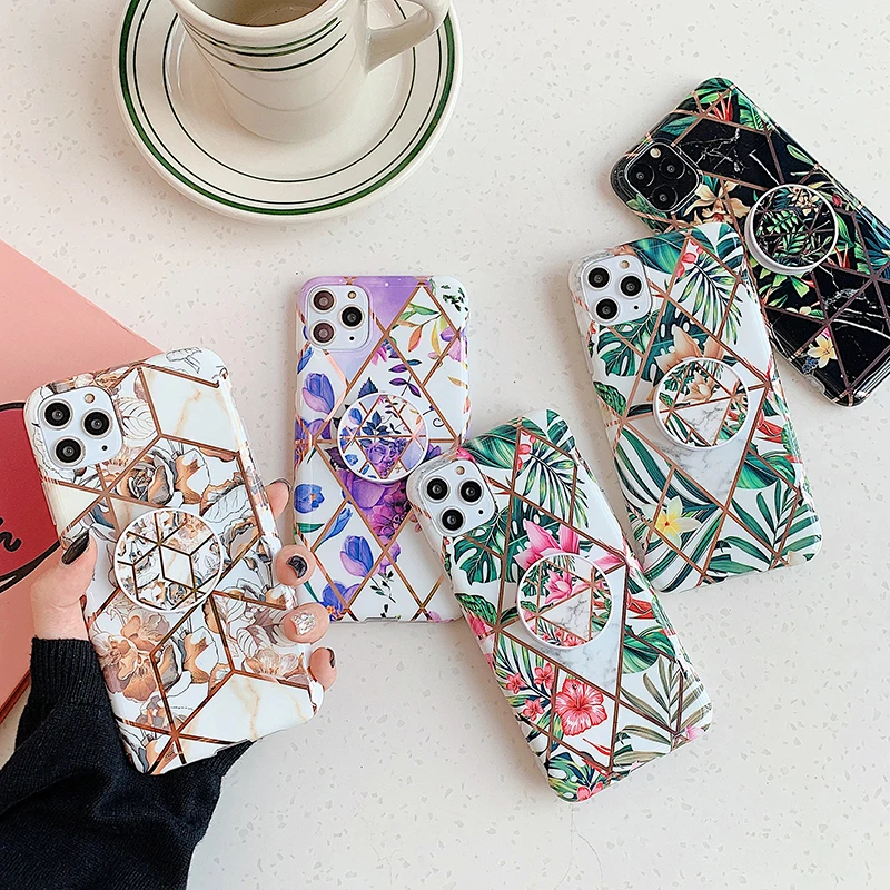 For iPhone 6 6s 7 8Plus X XS Phone Case Galvanized mosaic marble For iPhone 11 promax phone case Flowers Series Airbag support
For iPhone 6 6s 7 8Plus X XS Phone Case Galvanized mosaic marble For iPhone 11 promax phone case Flowers Series Airbag support