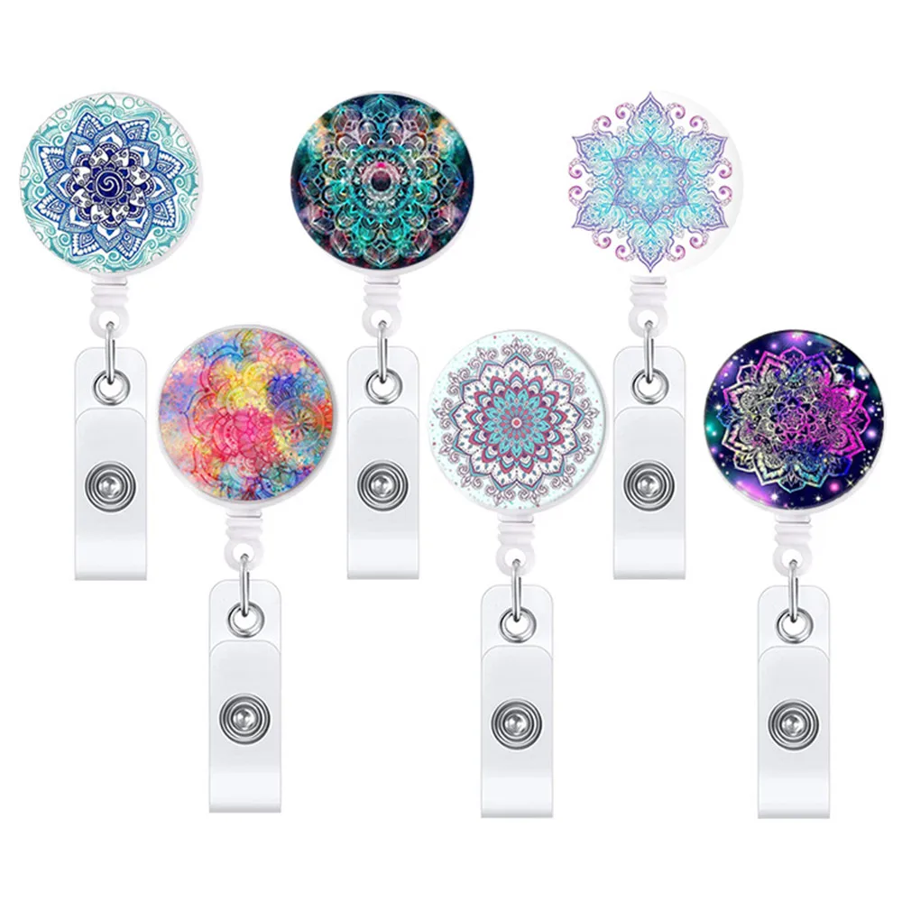 Creative Mandala Flower Id Badge Holder Clip Retractable Badge Reel Nurse Doctor Student Exhibition Id Card Clips
Creative Mandala Flower Id Badge Holder Clip Retractable Badge Reel Nurse Doctor Student Exhibition Id Card Clips