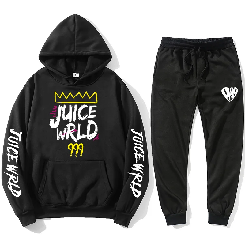 Fashion 2-piece Sweatshirt men's and women's rap singer juice wrld Hoodie and pants Pullover Hoodie sportswear casual suit
Fashion 2-piece Sweatshirt men's and women's rap singer juice wrld Hoodie and pants Pullover Hoodie sportswear casual suit