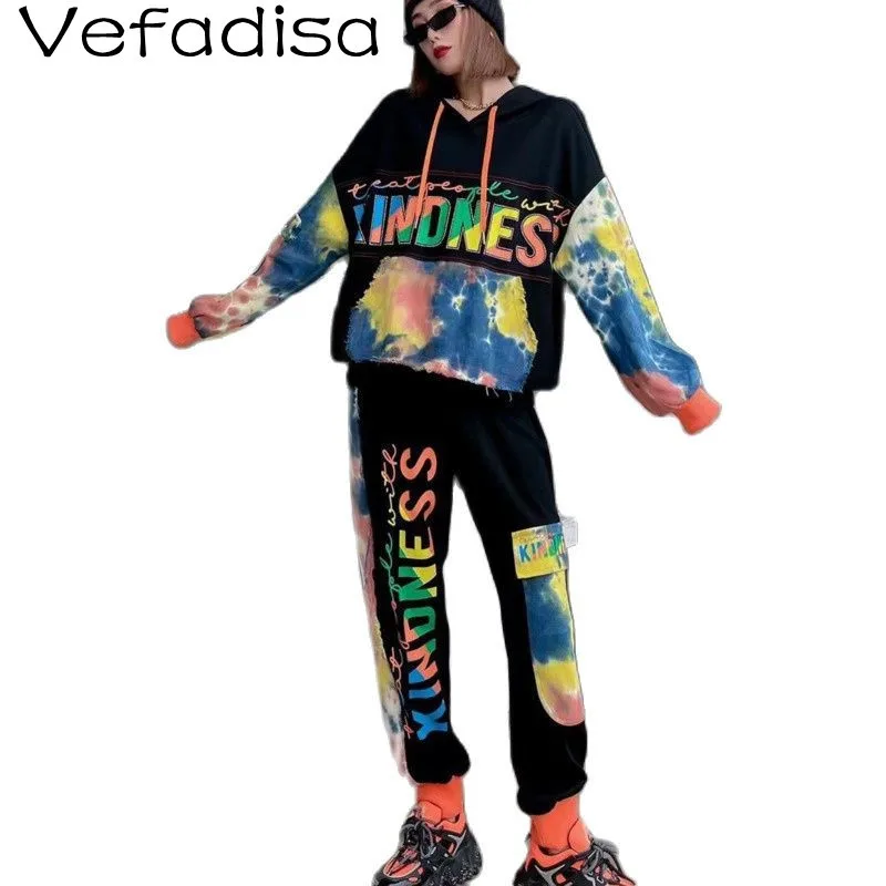 Vefadisa 2021 Autumn New Women Clothing Tie-dye Contrast Print Sweatshirt Set Hooded Long Sleeve Sweatshirt TT194
Vefadisa 2021 Autumn New Women Clothing Tie-dye Contrast Print Sweatshirt Set Hooded Long Sleeve Sweatshirt TT194