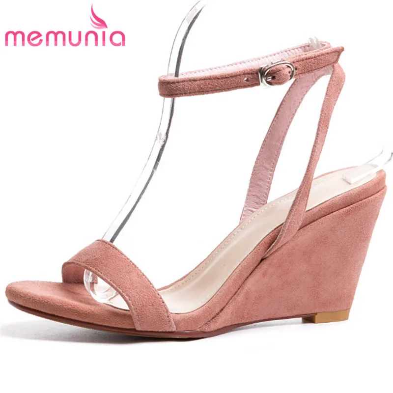MEMUNIA 2020 top quality suede leather sandals women party wedding shoes buckle solid colors simple wedges sandals ladies
MEMUNIA 2020 top quality suede leather sandals women party wedding shoes buckle solid colors simple wedges sandals ladies