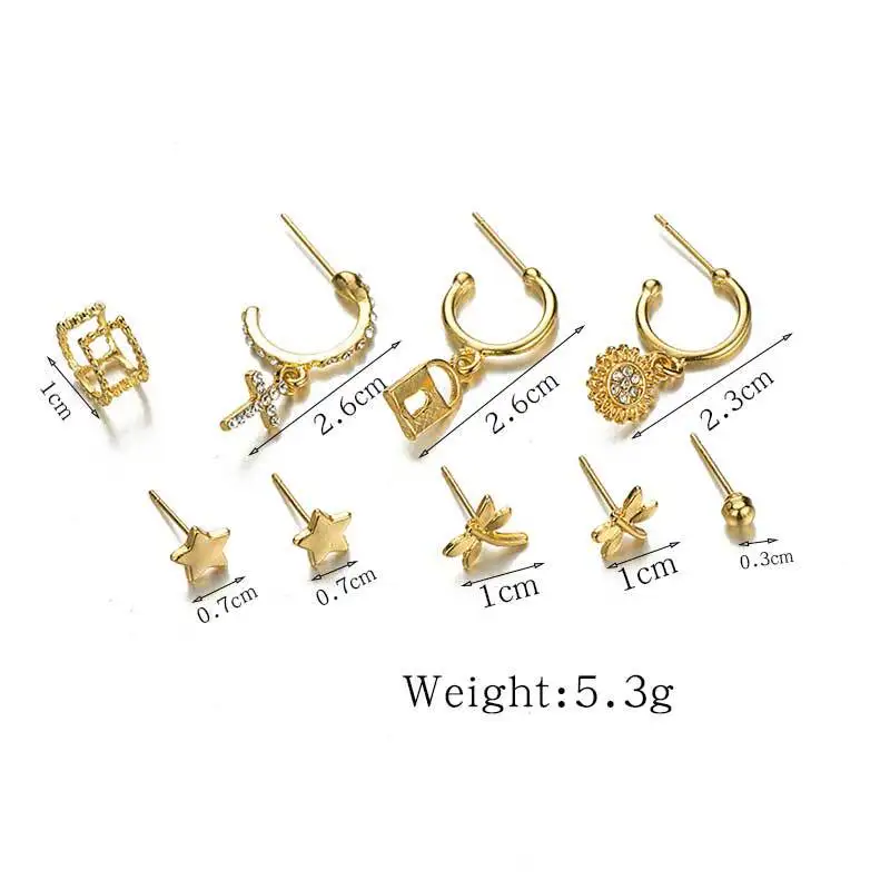 Europe and the United States Cross-Border Ear Stud2020 New Gold-Plated Crystal Earings Set Fashion Cross Earrings Female
Europe and the United States Cross-Border Ear Stud2020 New Gold-Plated Crystal Earings Set Fashion Cross Earrings Female