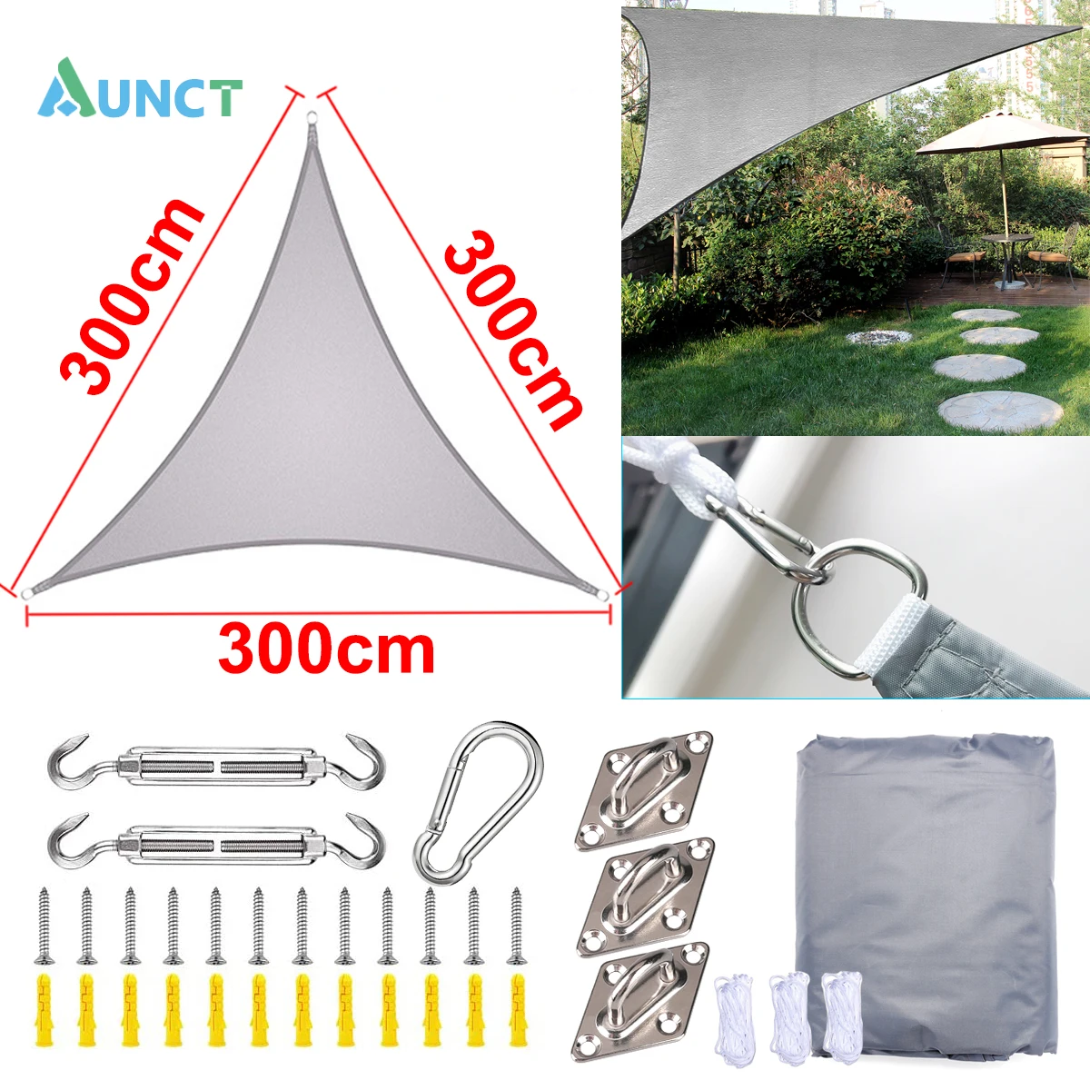 Aunct 3x3x3M Triangle Gray 300D Awnings Outdoor Waterproof Shade Sail Oxford Fabric Sun shade gazebo garden swimming Hiking YARD
Aunct 3x3x3M Triangle Gray 300D Awnings Outdoor Waterproof Shade Sail Oxford Fabric Sun shade gazebo garden swimming Hiking YARD
