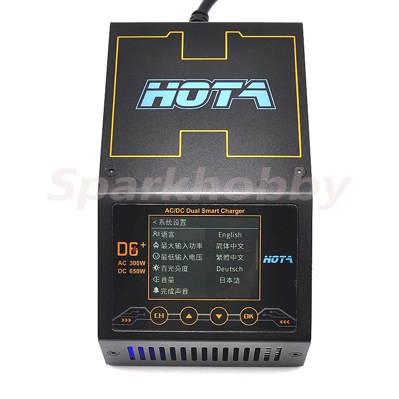 HOTA D6 + Plus AC 300 Вт DC 650 2X15A обновленное Двухканальное умное зарядное устройство 1-6S Lipo