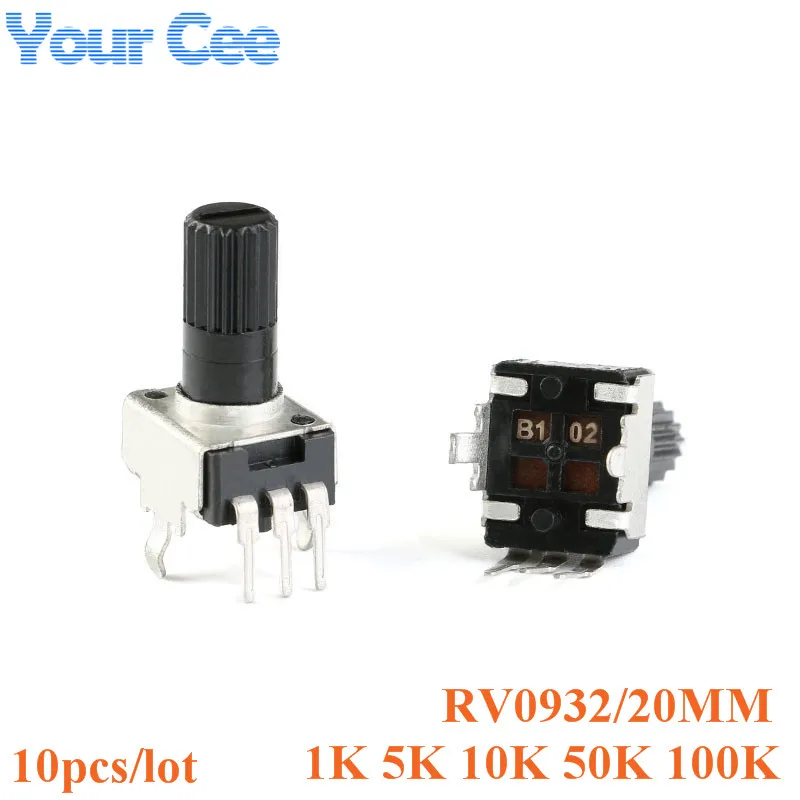 10pcs Rv09 Vertical 20mm Shaft 1k 5k 10k 50k 100k 0932 Adjustable Resistor 3pin Seal Potentiometer 102 502 103 503 104
10pcs Rv09 Vertical 20mm Shaft 1k 5k 10k 50k 100k 0932 Adjustable Resistor 3pin Seal Potentiometer 102 502 103 503 104