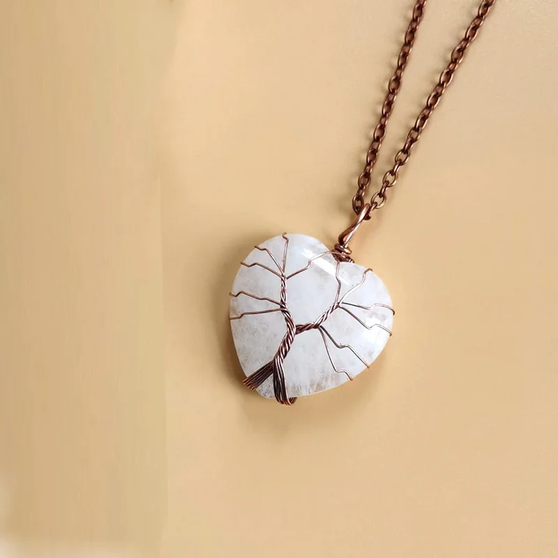 Natural Stone Tree of Life Pendant Necklace for Women Handmade Copper Wire Wrapped Heart Love Healing Reiki Crystal Jewelry
Natural Stone Tree of Life Pendant Necklace for Women Handmade Copper Wire Wrapped Heart Love Healing Reiki Crystal Jewelry