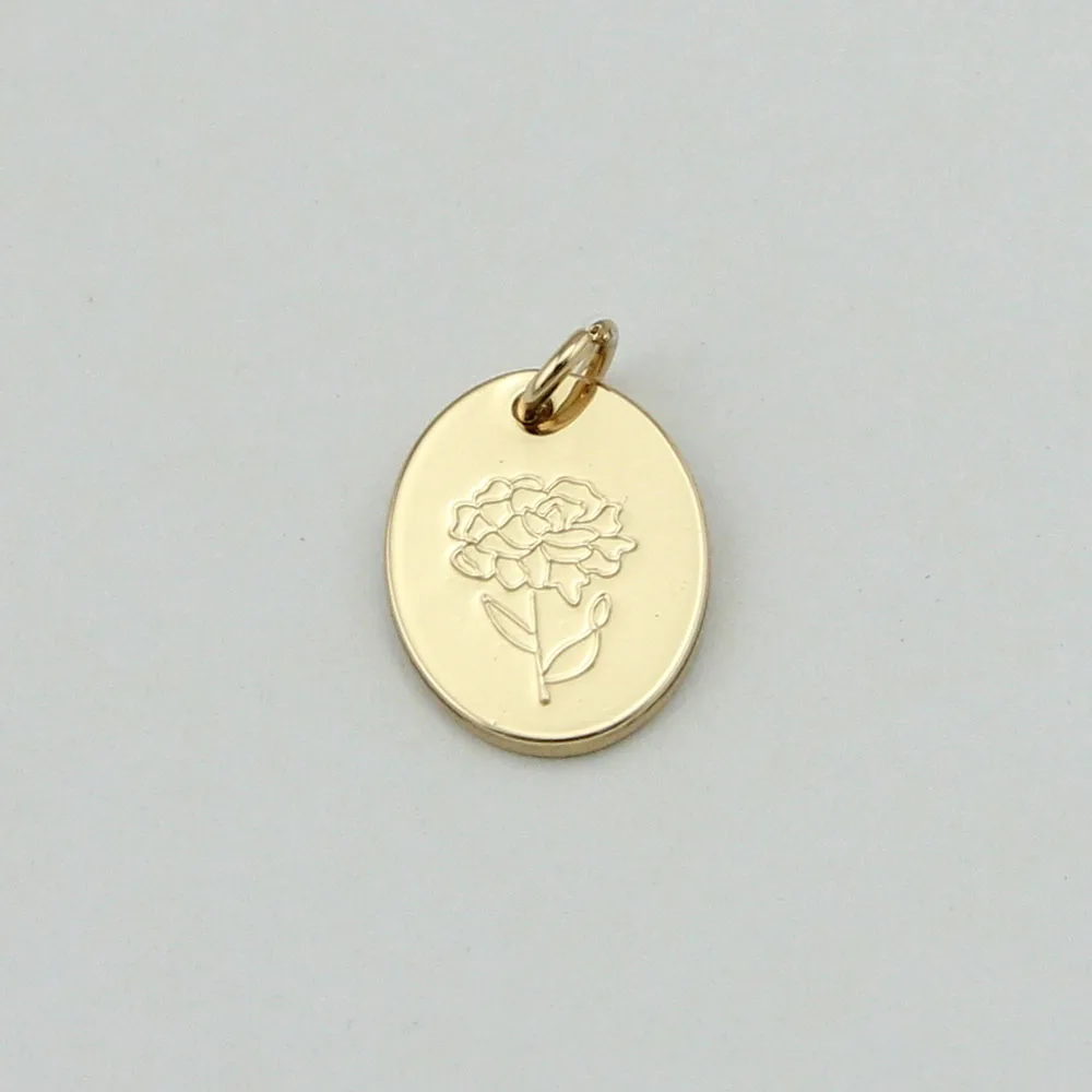 Customized Engraved Dainty Oval Birth Month Flower Pendant Charm for Jewelry Making
Customized Engraved Dainty Oval Birth Month Flower Pendant Charm for Jewelry Making