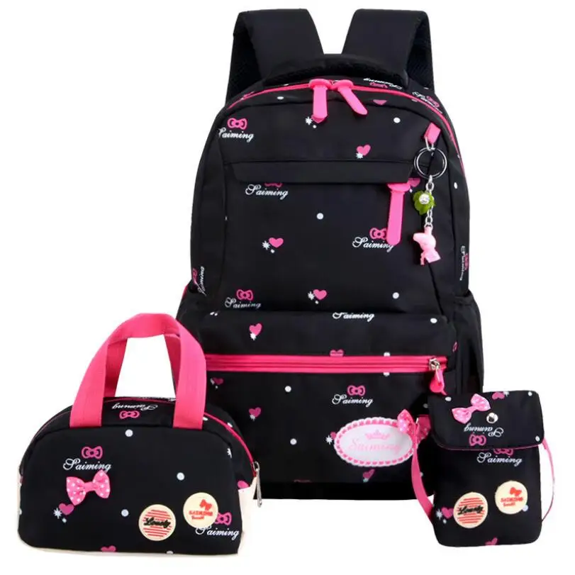3pcs/set Printing School Bags Backpack Schoolbag Fashion Kids Lovely Backpacks For Children Girls Student Mochila | Багаж и сумки
