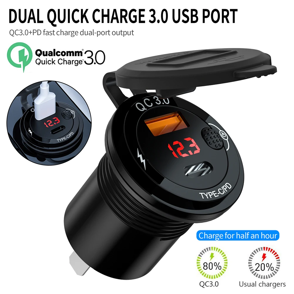 Car Charger Adapter Quick Charger QC3.0 Dual USB QC Fast Charger PD Car Charger with Voltage Independent Switch Auto Accessories
Car Charger Adapter Quick Charger QC3.0 Dual USB QC Fast Charger PD Car Charger with Voltage Independent Switch Auto Accessories