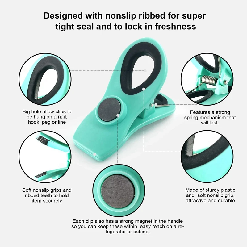 Food Bag Clips,Magnetic Clips, Magnet Clips, Chip Clips Bag Clips Food Clips, Clips for Fridge(4Pcs)
Food Bag Clips,Magnetic Clips, Magnet Clips, Chip Clips Bag Clips Food Clips, Clips for Fridge(4Pcs)