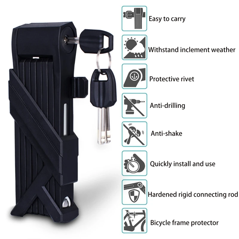 Heavy Duty Folding Bicycle Lock Cycling Bracket Compact Safety Foldylock MTB Road Bike Security Anti-theft Steel Lock Dropship
Heavy Duty Folding Bicycle Lock Cycling Bracket Compact Safety Foldylock MTB Road Bike Security Anti-theft Steel Lock Dropship