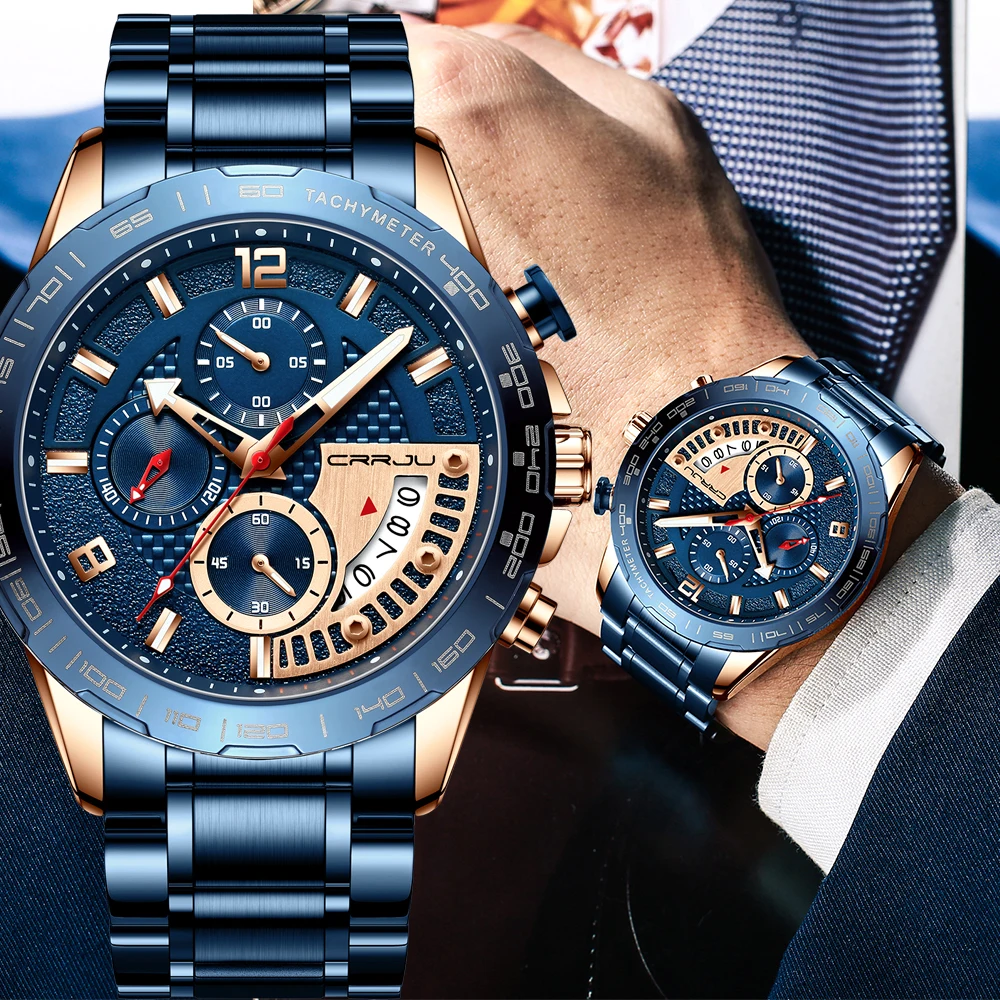 CRRJU Watch for Men Top Brand Luxury with Stainless Steel Waterproof Chronograph Date Sport quartz wrist watch Relogio Masculino
CRRJU Watch for Men Top Brand Luxury with Stainless Steel Waterproof Chronograph Date Sport quartz wrist watch Relogio Masculino