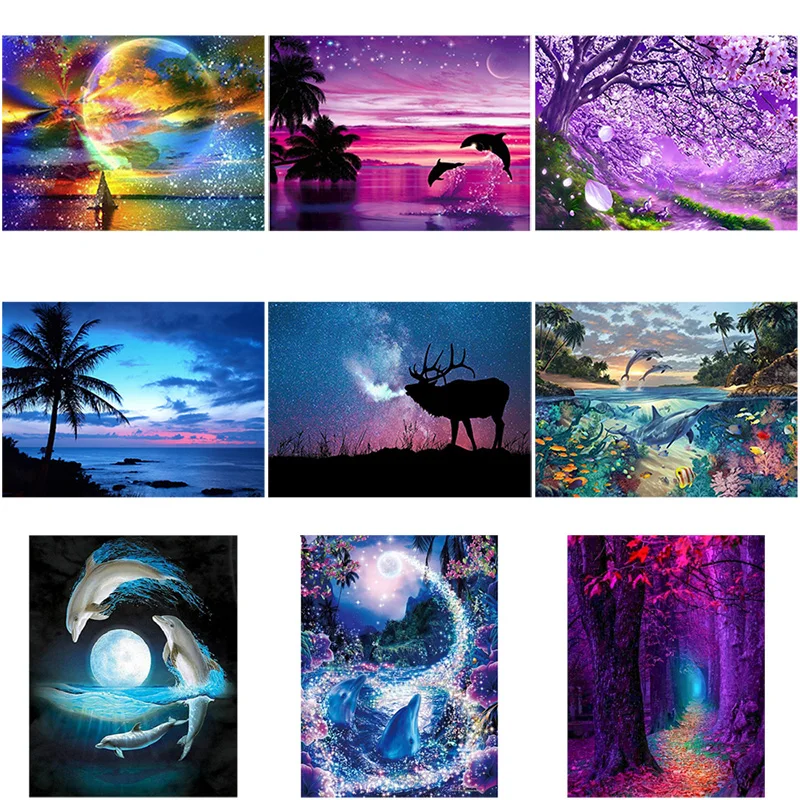 DIY 5D Diamond Painting Dolphin Sky Starry Cross Stitch Kit Diamond Embroidery Full Round Drill Mosaic Rhinestones Home Decor
DIY 5D Diamond Painting Dolphin Sky Starry Cross Stitch Kit Diamond Embroidery Full Round Drill Mosaic Rhinestones Home Decor