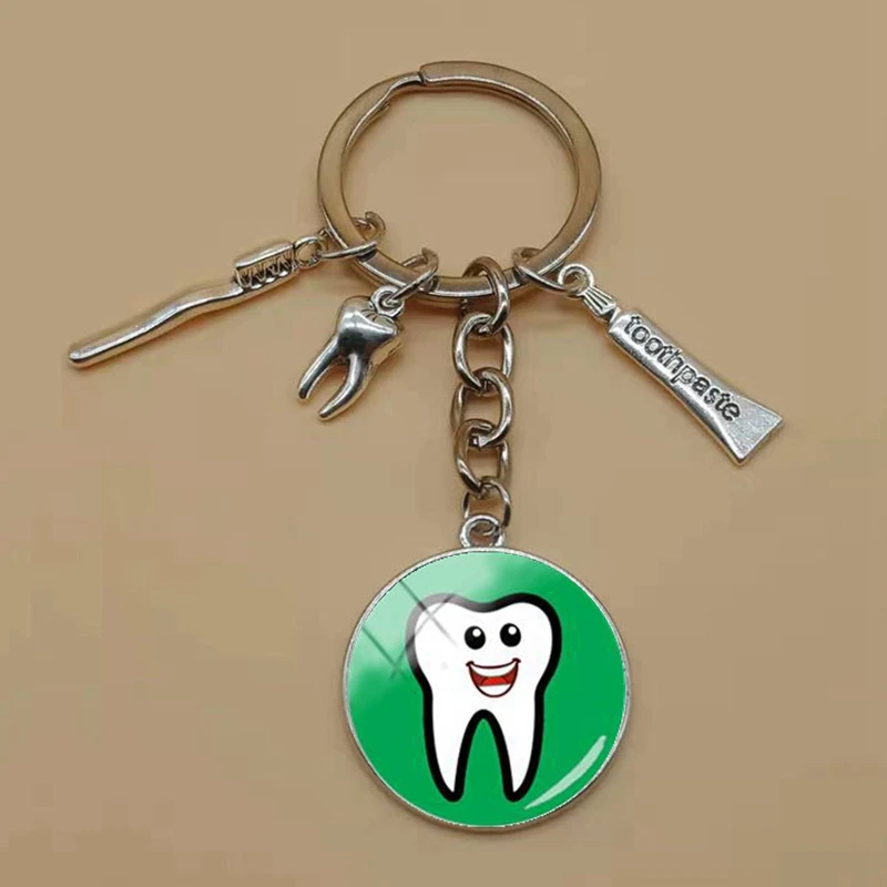 Стоматологический кабошон стеклянный брелок стоматологический подарок