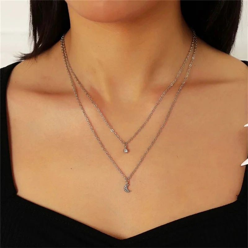 Double-Layer Moon Necklace Female Niche Design Sense Flashing Light Luxury Necklace Gift collares para mujer collar
Double-Layer Moon Necklace Female Niche Design Sense Flashing Light Luxury Necklace Gift collares para mujer collar