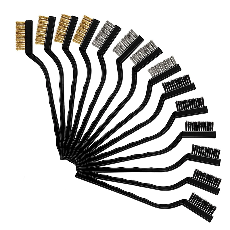 14 Pcs Mini Stainless Steel Wire Brush Brass And Nylon Bristle For Cleaning Welding Slag Rust Wire Bristle Brush Set
14 Pcs Mini Stainless Steel Wire Brush Brass And Nylon Bristle For Cleaning Welding Slag Rust Wire Bristle Brush Set