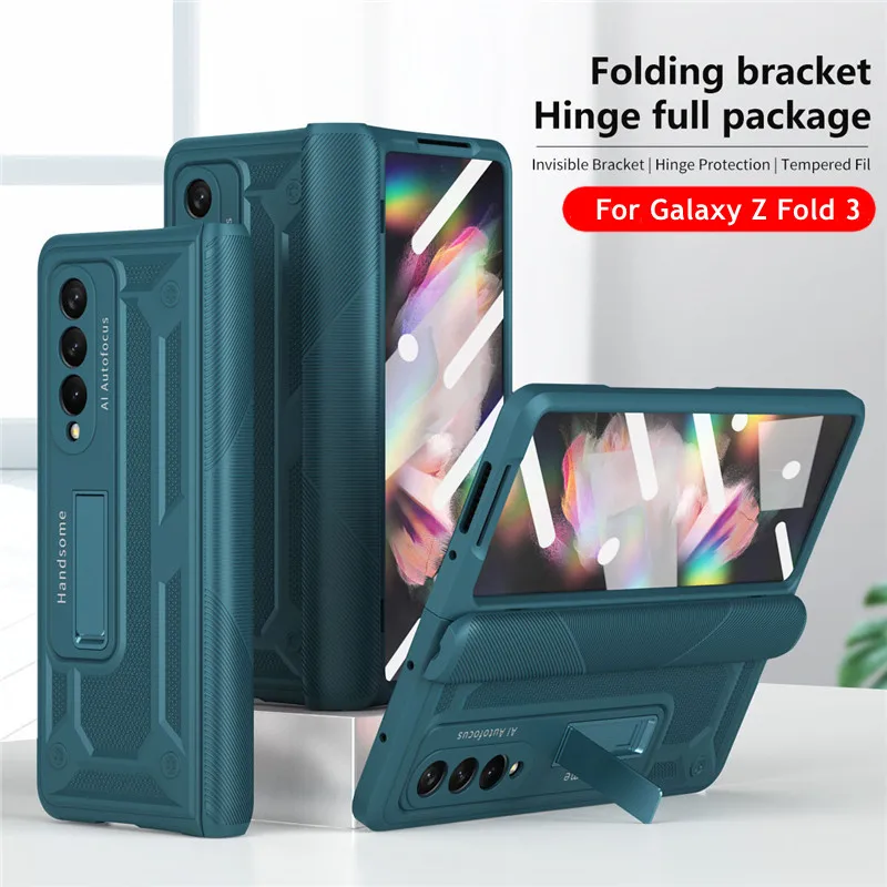 Armor Shockproof Hinge Full Protection Case For Samsung Galaxy Z Fold 3 Magnetic Kickstand Hard Plastic Cover With Front Glass
Armor Shockproof Hinge Full Protection Case For Samsung Galaxy Z Fold 3 Magnetic Kickstand Hard Plastic Cover With Front Glass