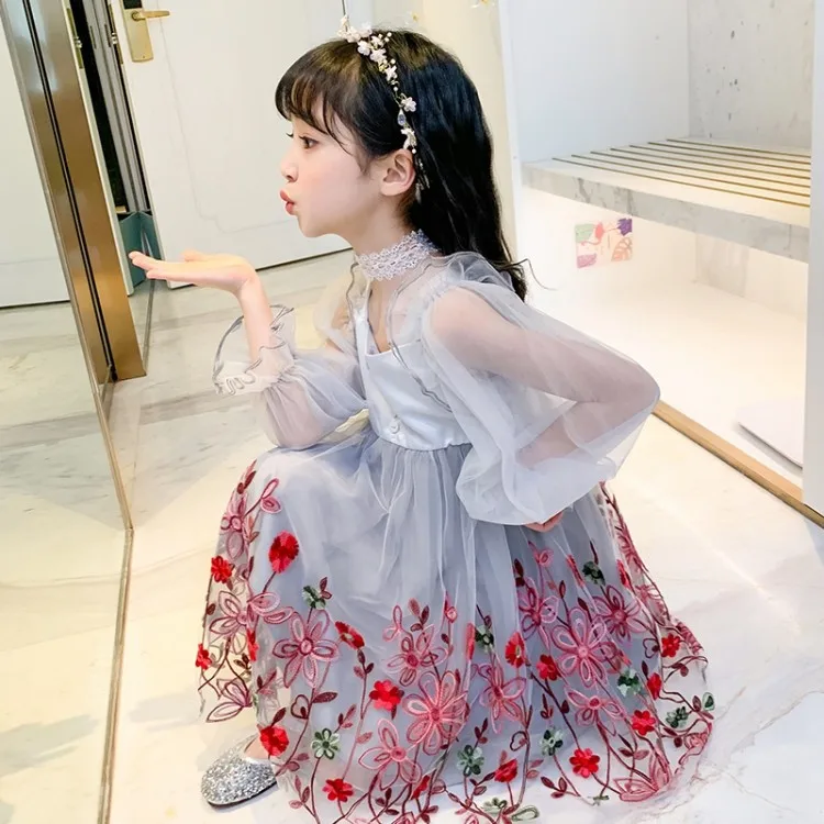 Girls dress spring and autumn dress children's lace little girl baby long-sleeved chiffon skirt
Girls dress spring and autumn dress children's lace little girl baby long-sleeved chiffon skirt