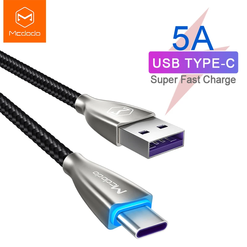 Кабель Mcdodo USB Type C Spuer быстрая зарядка 5A для Huawei Mate 20 P30 P20 Pro зарядный кабель Samsung S10 9