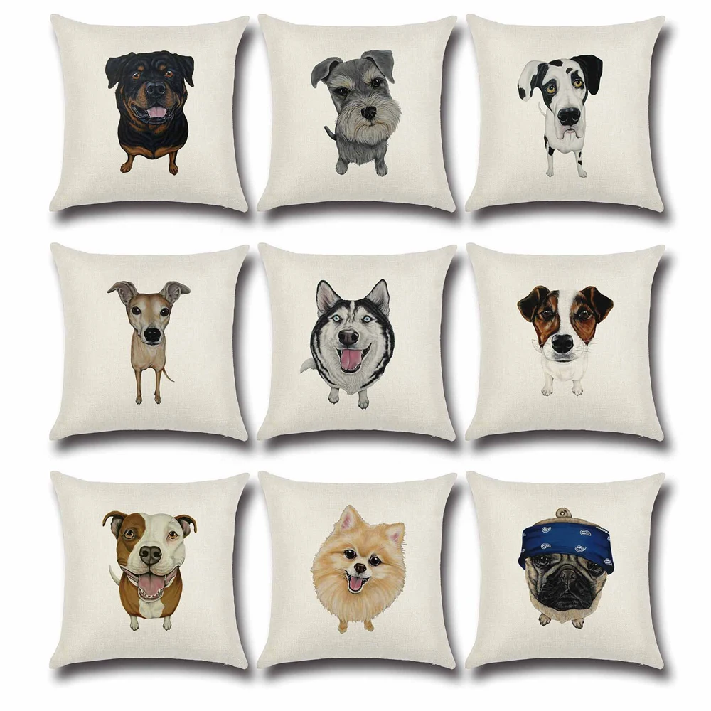 pillow Dog pattern pillowcase Cotton linen cushion cover Cute cartoon bulldog schnauzer decoration Living room sofa decoration
pillow Dog pattern pillowcase Cotton linen cushion cover Cute cartoon bulldog schnauzer decoration Living room sofa decoration