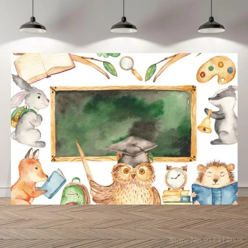 Cartoon Animals Study Tools Owl Teacher Photo Background Children Back To School Kids Portrait Photography Backdrops Photocall
Cartoon Animals Study Tools Owl Teacher Photo Background Children Back To School Kids Portrait Photography Backdrops Photocall