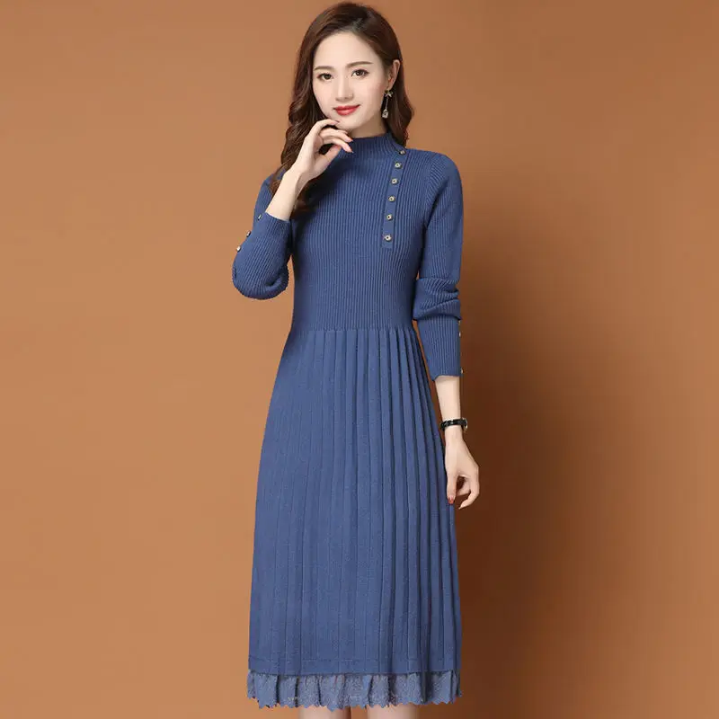 Women Autumn Spring Knitted Dress Female O Neck Slim Elastic Basic Dresses Ladies Knitted Warm Sweater Dresses A27
Women Autumn Spring Knitted Dress Female O Neck Slim Elastic Basic Dresses Ladies Knitted Warm Sweater Dresses A27