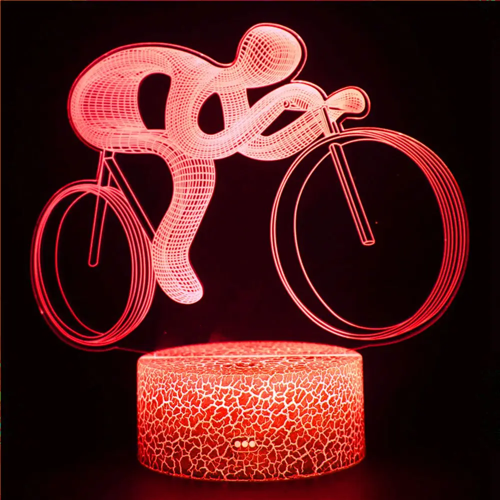 Bicycle abstract characters 3D illusion three-dimensional night light Nordic style creative ornaments decoration sensor touch
Bicycle abstract characters 3D illusion three-dimensional night light Nordic style creative ornaments decoration sensor touch