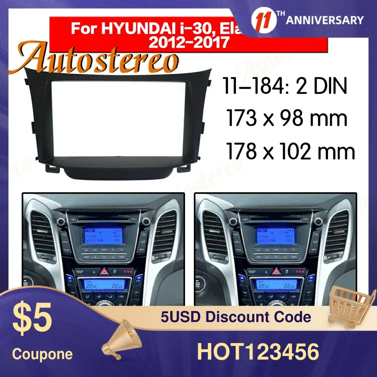 Double Din Car Radio Fascia for 2011 Hyundai i-30 Dash Installation Kit Audio Player Surround Panel
Double Din Car Radio Fascia for 2011 Hyundai i-30 Dash Installation Kit Audio Player Surround Panel