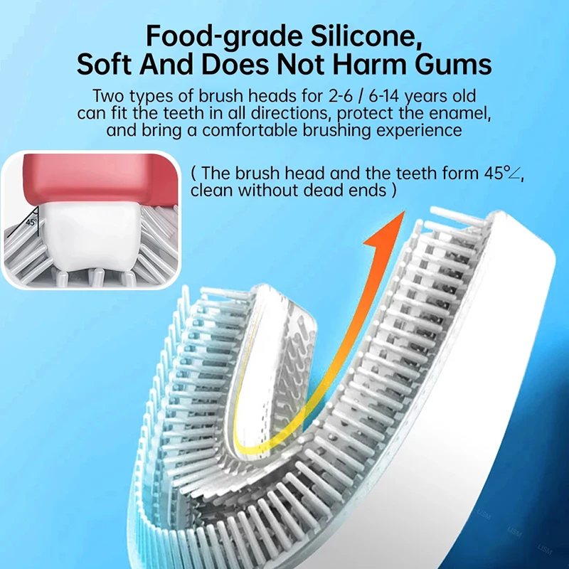 360 Degrees Smart Automatic Sonic U Shape Electronic Toothbrush Children USB Rechargeable XaoMi kids Cartoon Pattern Waterproof
360 Degrees Smart Automatic Sonic U Shape Electronic Toothbrush Children USB Rechargeable XaoMi kids Cartoon Pattern Waterproof