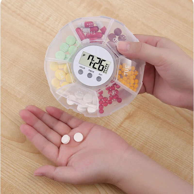 With Timer 7 Day Organizer For Medicine Vitamin Container Weekly Pill Box Pill Tablet Case Splitter Small Pillbox Drug Dispenser
With Timer 7 Day Organizer For Medicine Vitamin Container Weekly Pill Box Pill Tablet Case Splitter Small Pillbox Drug Dispenser