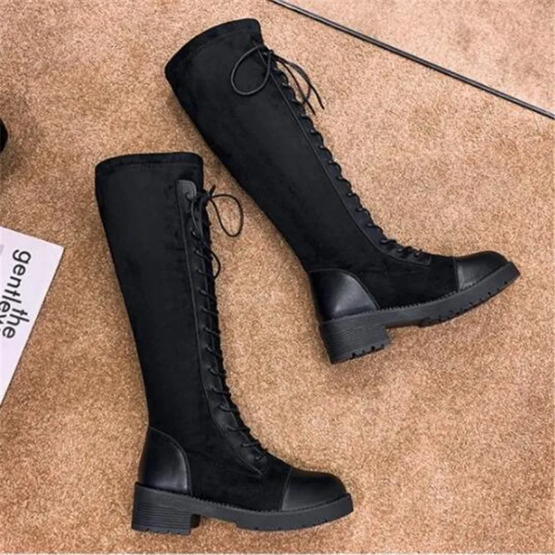 New Autumn Winter Shoes Women Leather Knee High Boots Fashion Lace-Up Square Heel Boots Ladies Black Knight Long Boots Eu 35-40
New Autumn Winter Shoes Women Leather Knee High Boots Fashion Lace-Up Square Heel Boots Ladies Black Knight Long Boots Eu 35-40