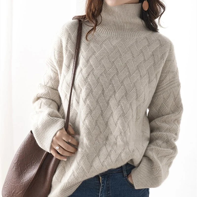 winter new cashmere sweater women high neck pullover loose large size thick sweater 100% wool mid-length sweater Favourite Sale
winter new cashmere sweater women high neck pullover loose large size thick sweater 100% wool mid-length sweater Favourite Sale
