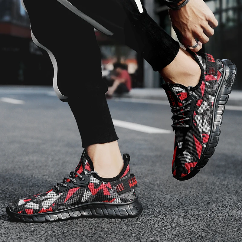 New Breathable Sports Shoes Fashion Men Lace-up Camouflage Mesh Men's Comfortable Casual Walking Shoes Tenis Masculino Adulto
New Breathable Sports Shoes Fashion Men Lace-up Camouflage Mesh Men's Comfortable Casual Walking Shoes Tenis Masculino Adulto