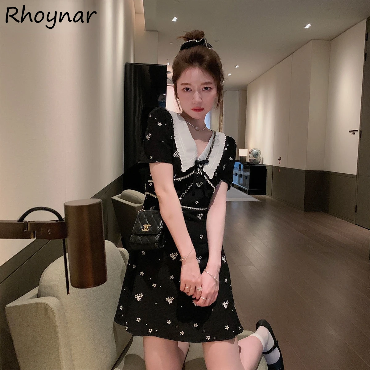 Женское платье с принтом, модное нежное женское платье с воротником Питера Пэна, милые летние платья с коротким рукавом в Корейском стиле, п...
Женское платье с принтом, модное нежное женское платье с воротником Питера Пэна, милые летние платья с коротким рукавом в Корейском стиле, п...