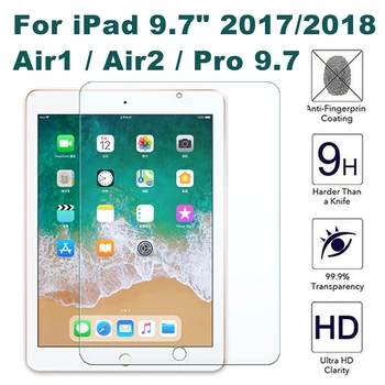 Tempered Glass Film Screen Protector for iPad 6th 2017 5th Generation Air Air2 Pro 9.7 2018 Protective Film Glass for ipad 5 6