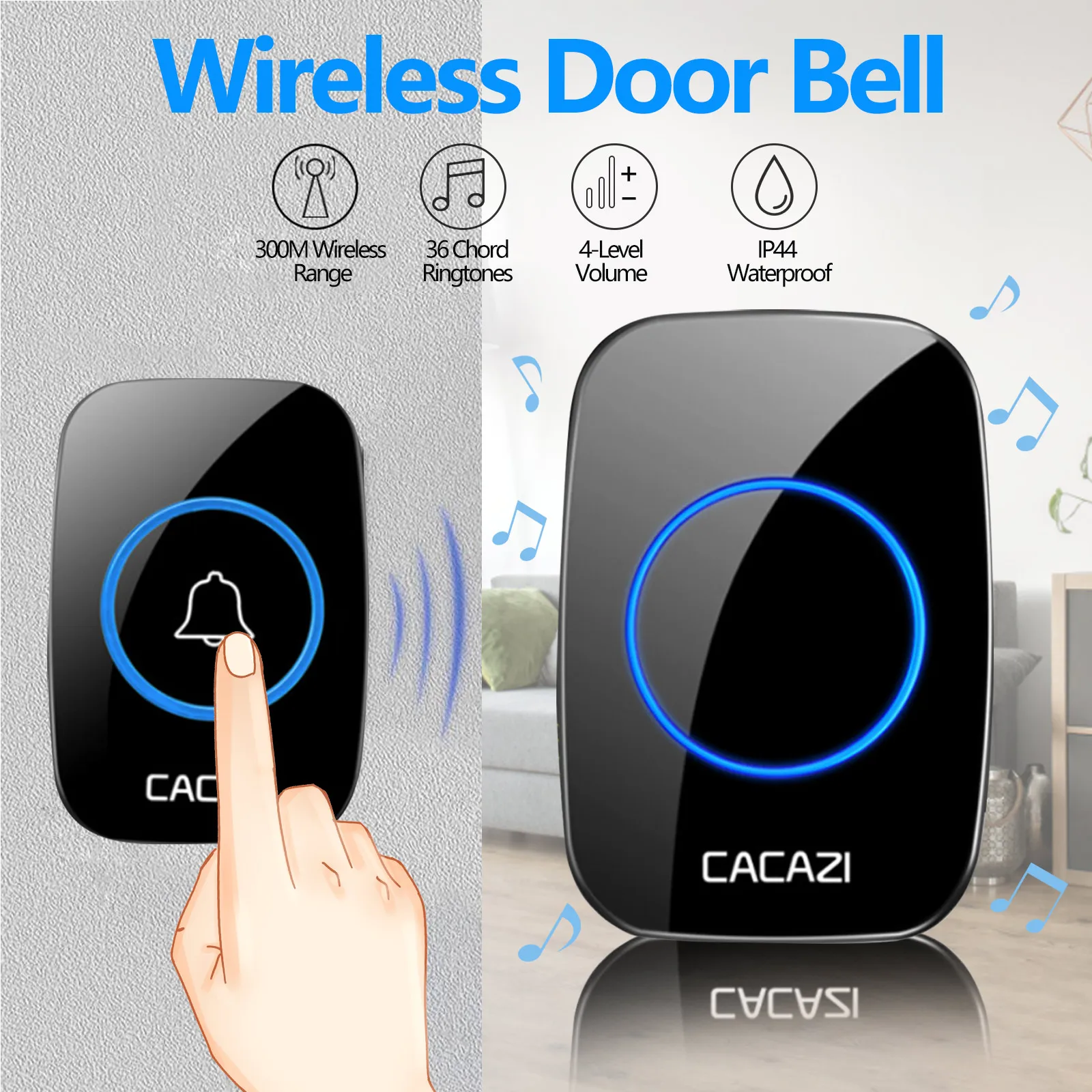 Waterproof Wireless Doorbell Door Bell Kit with Transmitter Receiver Volume Levels Songs for Home Office School Apartment
Waterproof Wireless Doorbell Door Bell Kit with Transmitter Receiver Volume Levels Songs for Home Office School Apartment