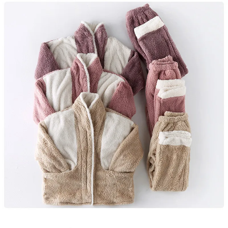 BALDAUREN Shu Cotton Velvet Pajamas Women's Winter Flannel Thickened Plus Velvet Home Clothes Cardigan Couple Sleepwear Suit
BALDAUREN Shu Cotton Velvet Pajamas Women's Winter Flannel Thickened Plus Velvet Home Clothes Cardigan Couple Sleepwear Suit