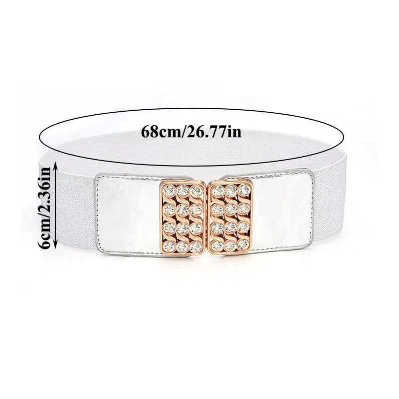 2021 Rhinestone Buckle Black Waistbands Fashion Elastic Waist Belts For Women Dress Coat Sweater Girdle Belt 6cm Wide Waist Seal
2021 Rhinestone Buckle Black Waistbands Fashion Elastic Waist Belts For Women Dress Coat Sweater Girdle Belt 6cm Wide Waist Seal