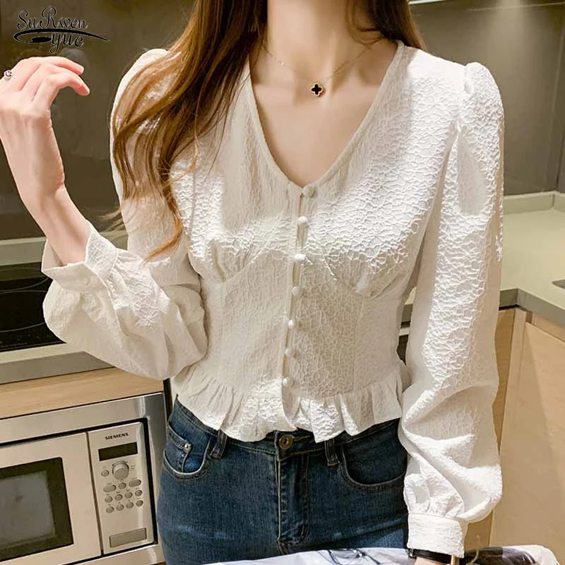 2022 New V-neck Puff Long Sleeve Slim Short Tops Autumn Korean Fashion Women's Shirt Patchwork Pleated Blouse Women Blusas 16745
2022 New V-neck Puff Long Sleeve Slim Short Tops Autumn Korean Fashion Women's Shirt Patchwork Pleated Blouse Women Blusas 16745
