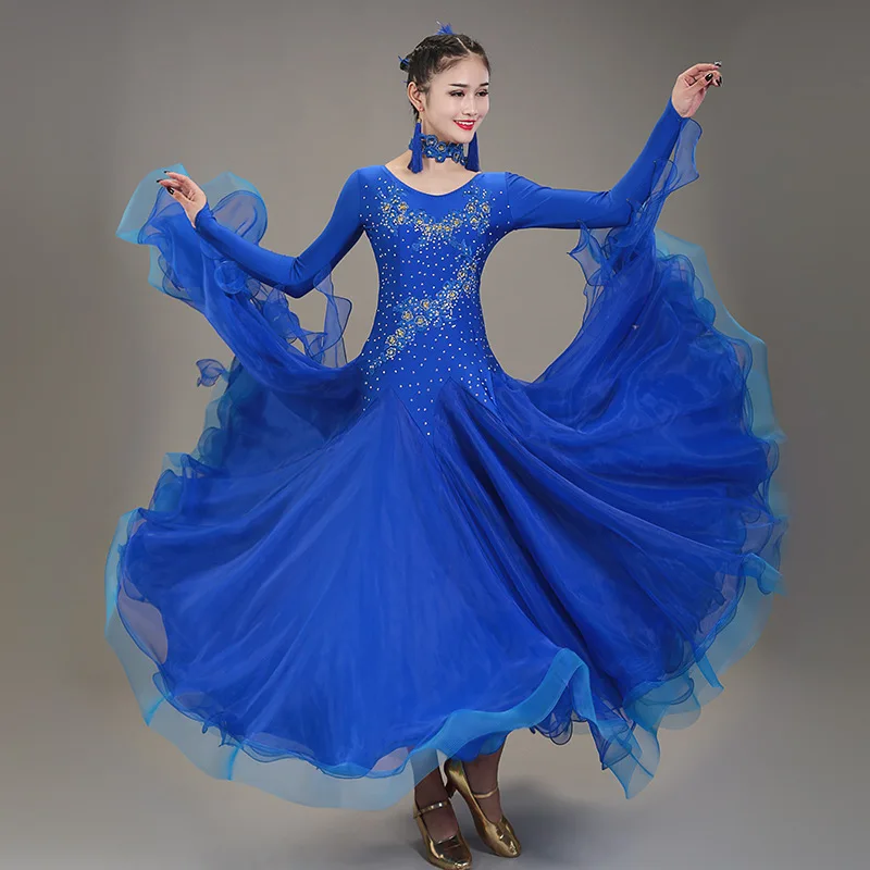 Women Ballroom Dance Dresses Elegant Fluffy Skirt Long Sleeves Dress Prom Waltz Performance Wear Tango Dance Clothes BL5330
Women Ballroom Dance Dresses Elegant Fluffy Skirt Long Sleeves Dress Prom Waltz Performance Wear Tango Dance Clothes BL5330