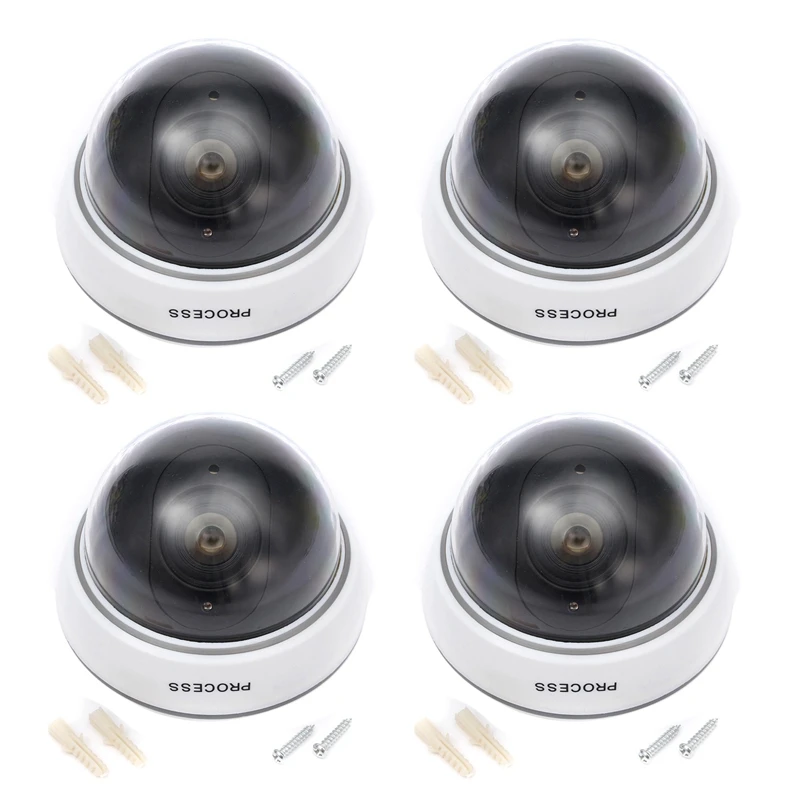 Fake Security Cameras (4 Pack) CCTV Dome Dummy Camera With Flashing Red LED Lights Indoor/Outdoor For Homes & Business
Fake Security Cameras (4 Pack) CCTV Dome Dummy Camera With Flashing Red LED Lights Indoor/Outdoor For Homes & Business