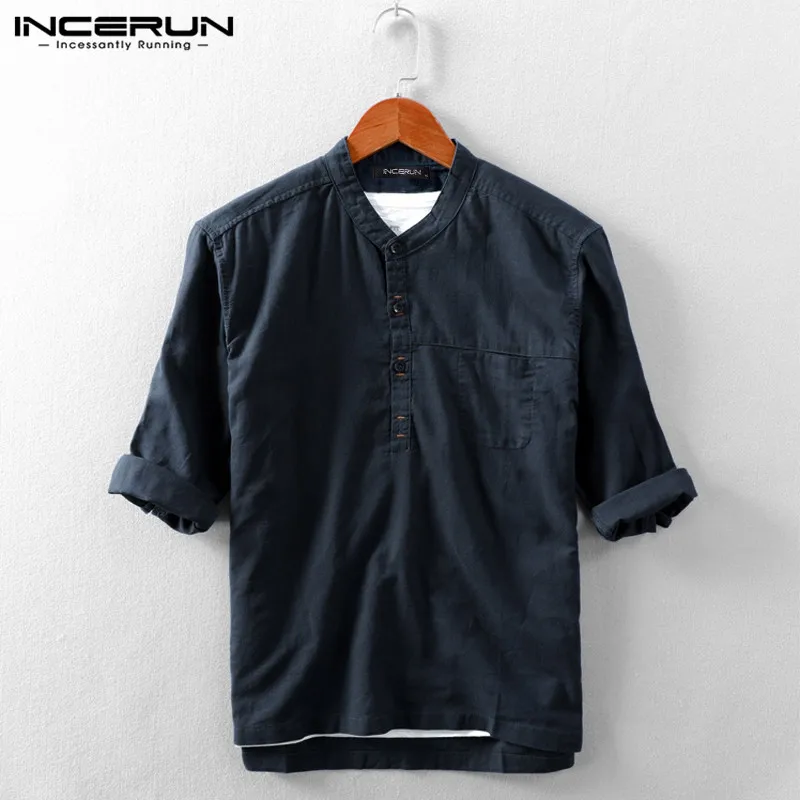 INCERUN Summer Cotton Men Casual Shirt Brand 2021 Solid Color Half Sleeve Harajuku Streetwear Blouse Stand Collar Basic Camisas
INCERUN Summer Cotton Men Casual Shirt Brand 2021 Solid Color Half Sleeve Harajuku Streetwear Blouse Stand Collar Basic Camisas