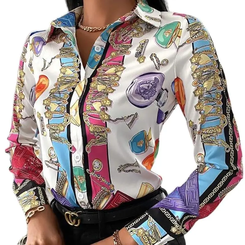 Женская офисная блузка на пуговицах, элегантная повседневная рубашка с длинным рукавом и отложным воротником, с разноцветным принтом, улич...
Женская офисная блузка на пуговицах, элегантная повседневная рубашка с длинным рукавом и отложным воротником, с разноцветным принтом, улич...