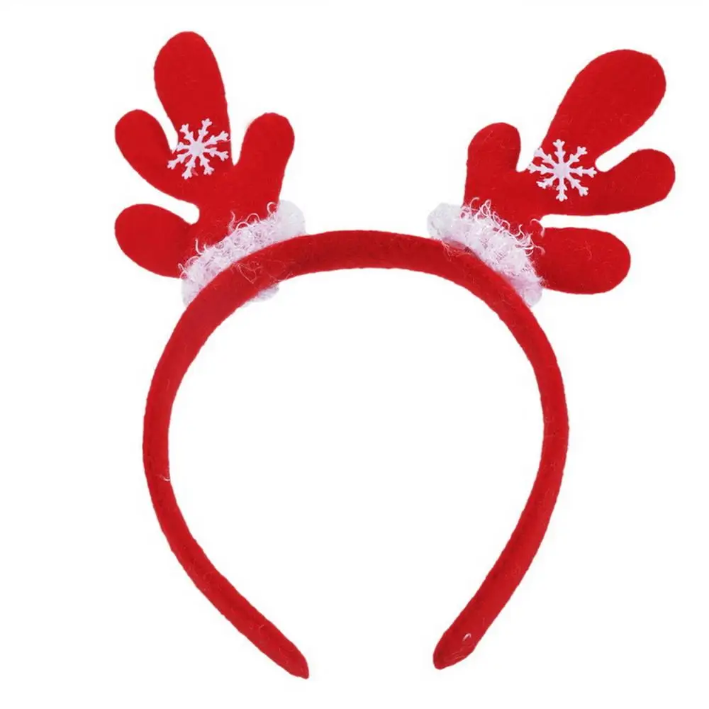 Красный Рождественский олень в виде оленьего рога повязка на голову-1 |